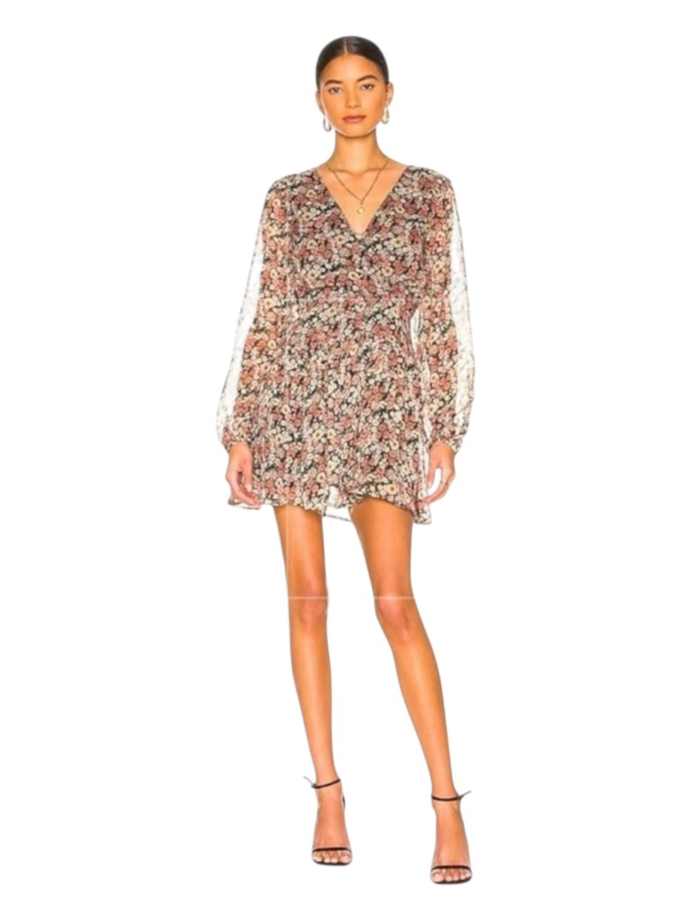 BARDOT Cutout Floral Frill Mini Dress, Size 8.